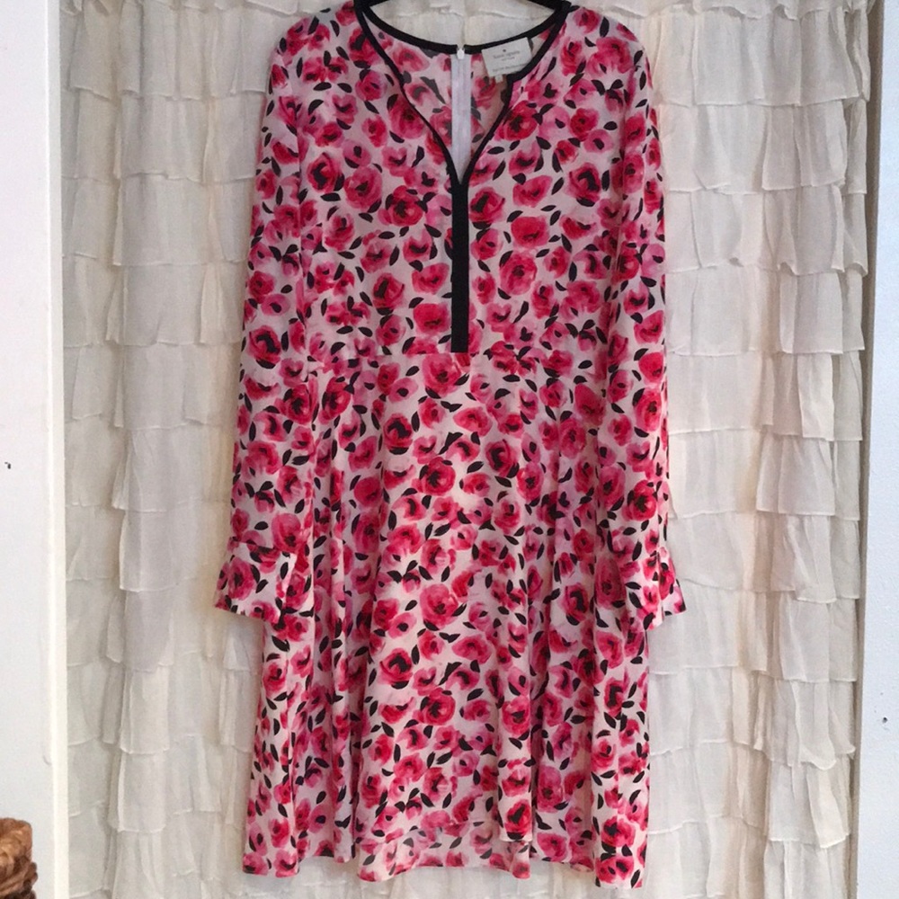 Kate Spade sz 12 pink floral silk dress